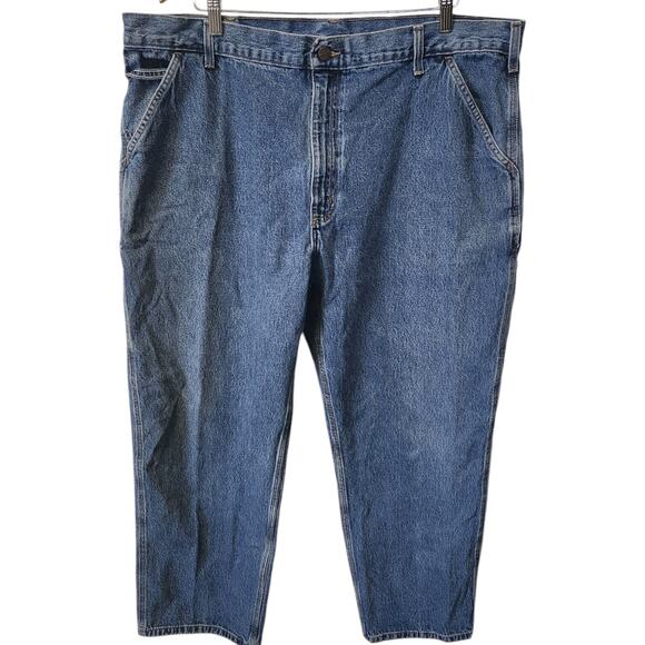 Carhartt Carpenter Relaxed Fit Medium Wash Baggy Denim Jean Pants Mens 40x29 - Picture 2 of 8